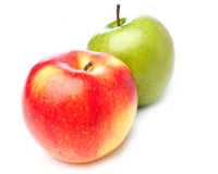 red apple and green apple
