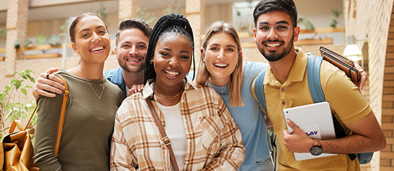 group of students smiling at camera