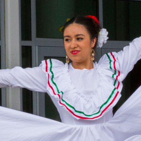 A tejano dancer performs at Mountain View