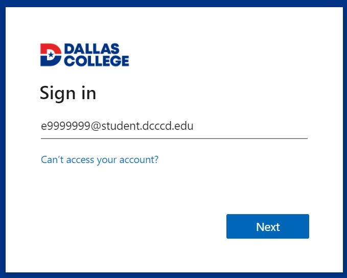 sign in page