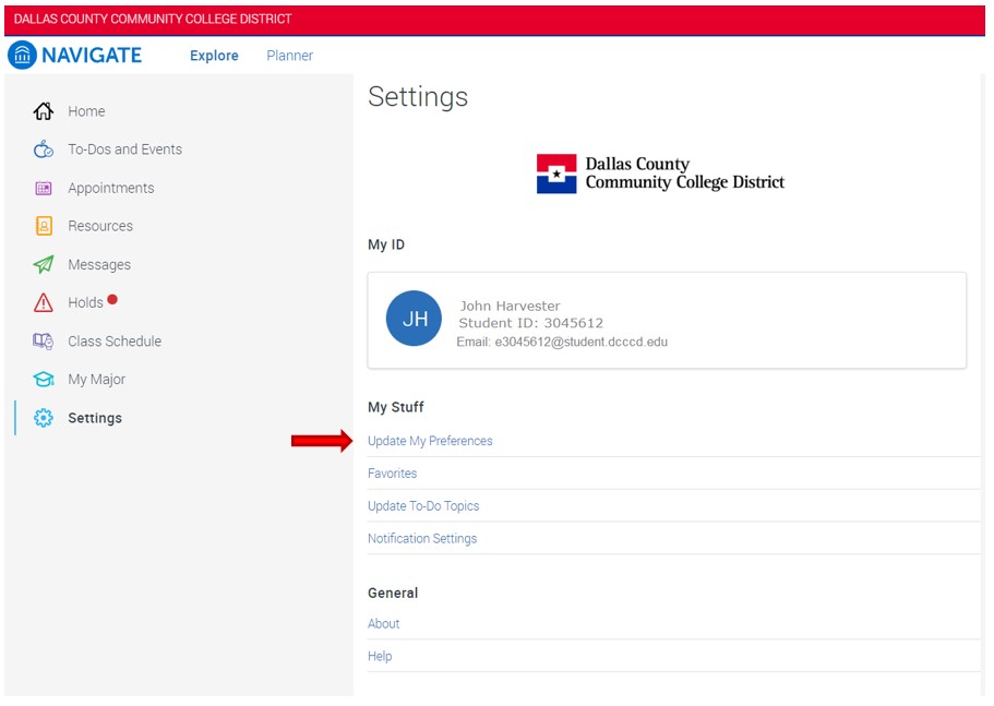 Navigate Student Desktop App Quick Guide Settings Tutorials Dallas