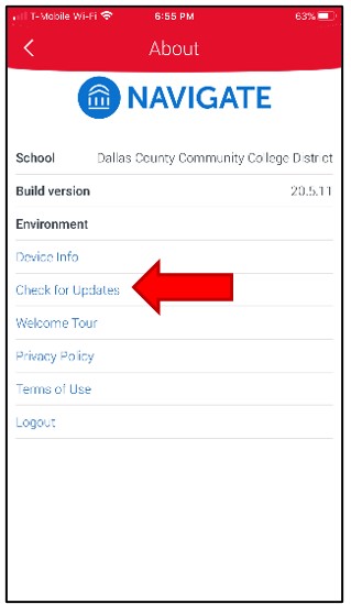 About screen. Under Environment section, select 