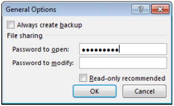 General Options dialog box. Screenshot of the General Options dialog box