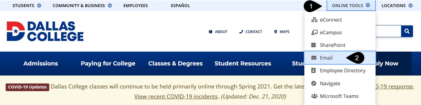Access Your Student Email – Tutorials – Dallas College