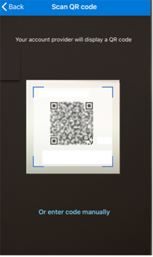Phone camera view of QR code being scanned.