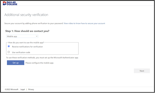 Option: Receive notifications for Verification, will send a notification to your device. Use verification code, will allow users to verify without having a cellular/ internet connection